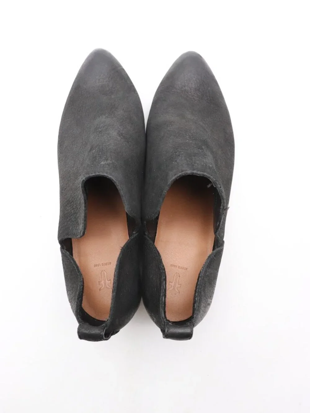 Frye Rowen Black Leather Women's Size 7.5 M Slip On Cut Out Ankle Boots